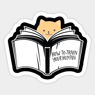 Kawaii Funny Cat Meow How To Train Your Human Book Pet Sticker